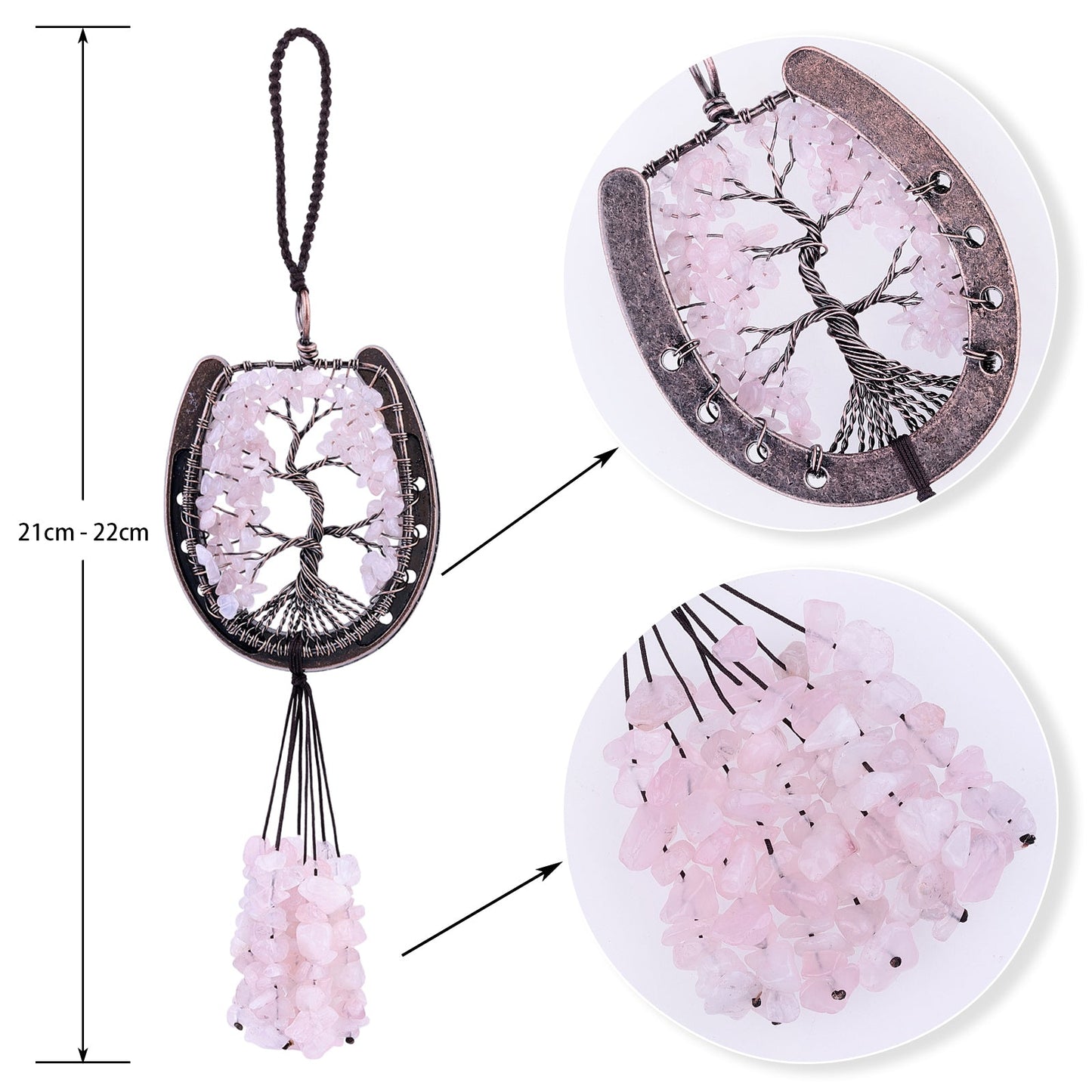 Horseshoe Tree of Life Crystal Hanging Ornament