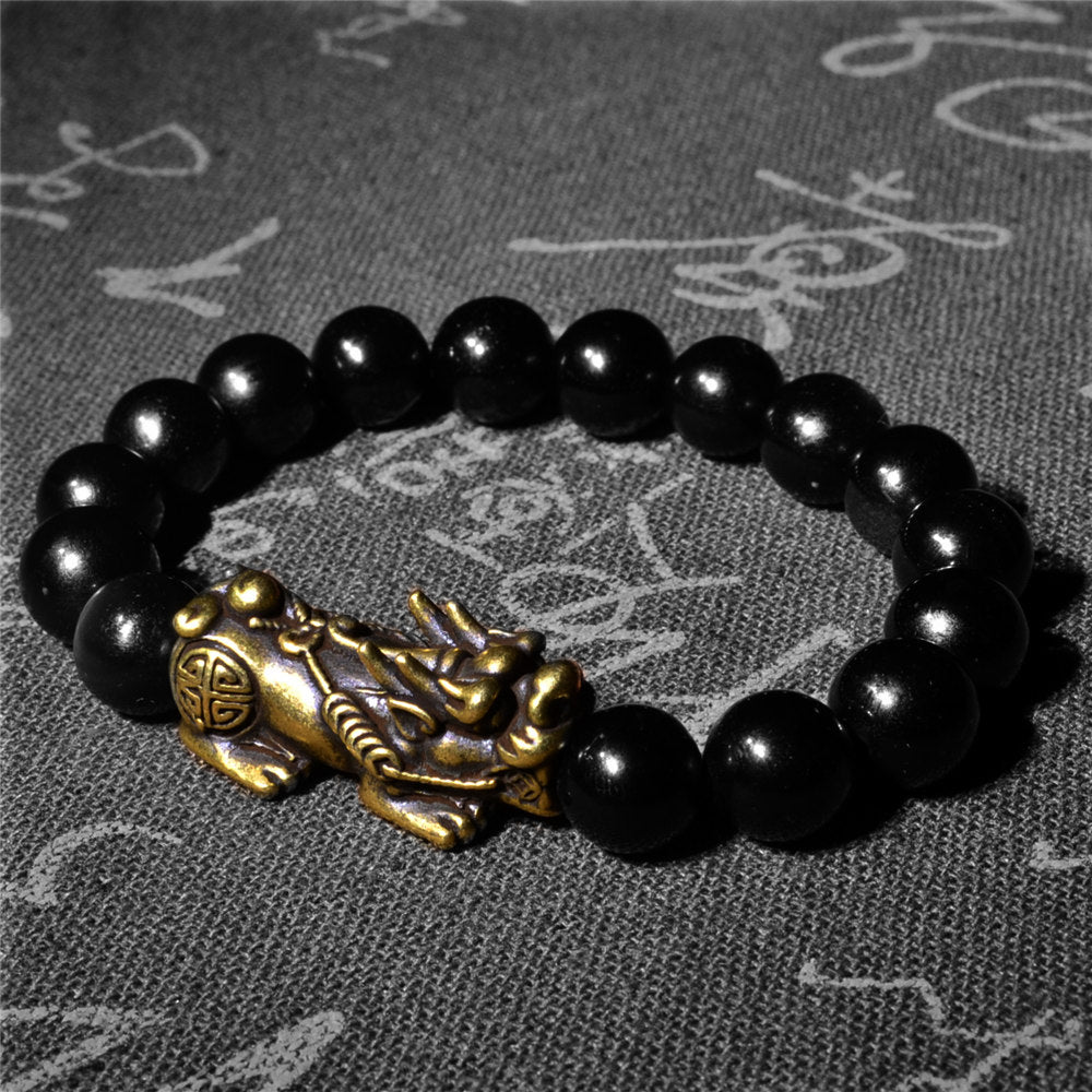 Black Obsidian Wealth and Good Luck Bracelet