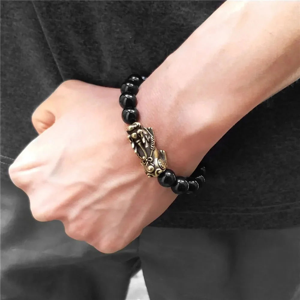 Black Obsidian Wealth and Good Luck Bracelet