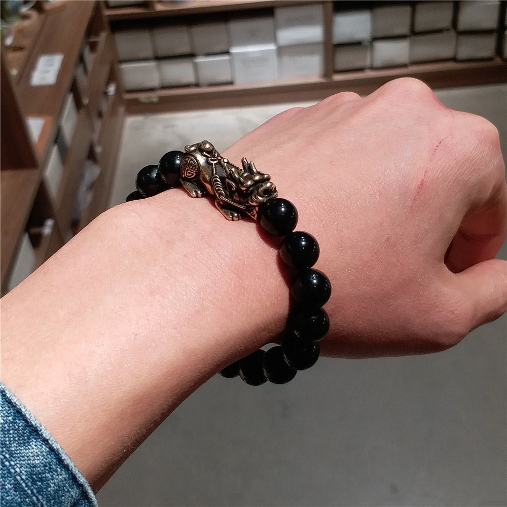 Black Obsidian Wealth and Good Luck Bracelet