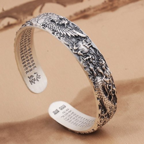 Dragon and Phoenix Heart Sutra Bracelet