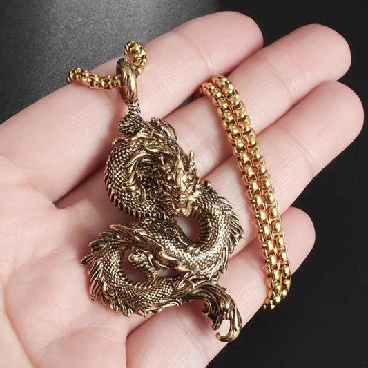 Feng Shui Dragon Good Luck and Fortune Necklace