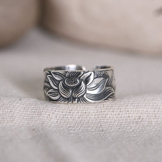 Lotus Heart Sutra Ring