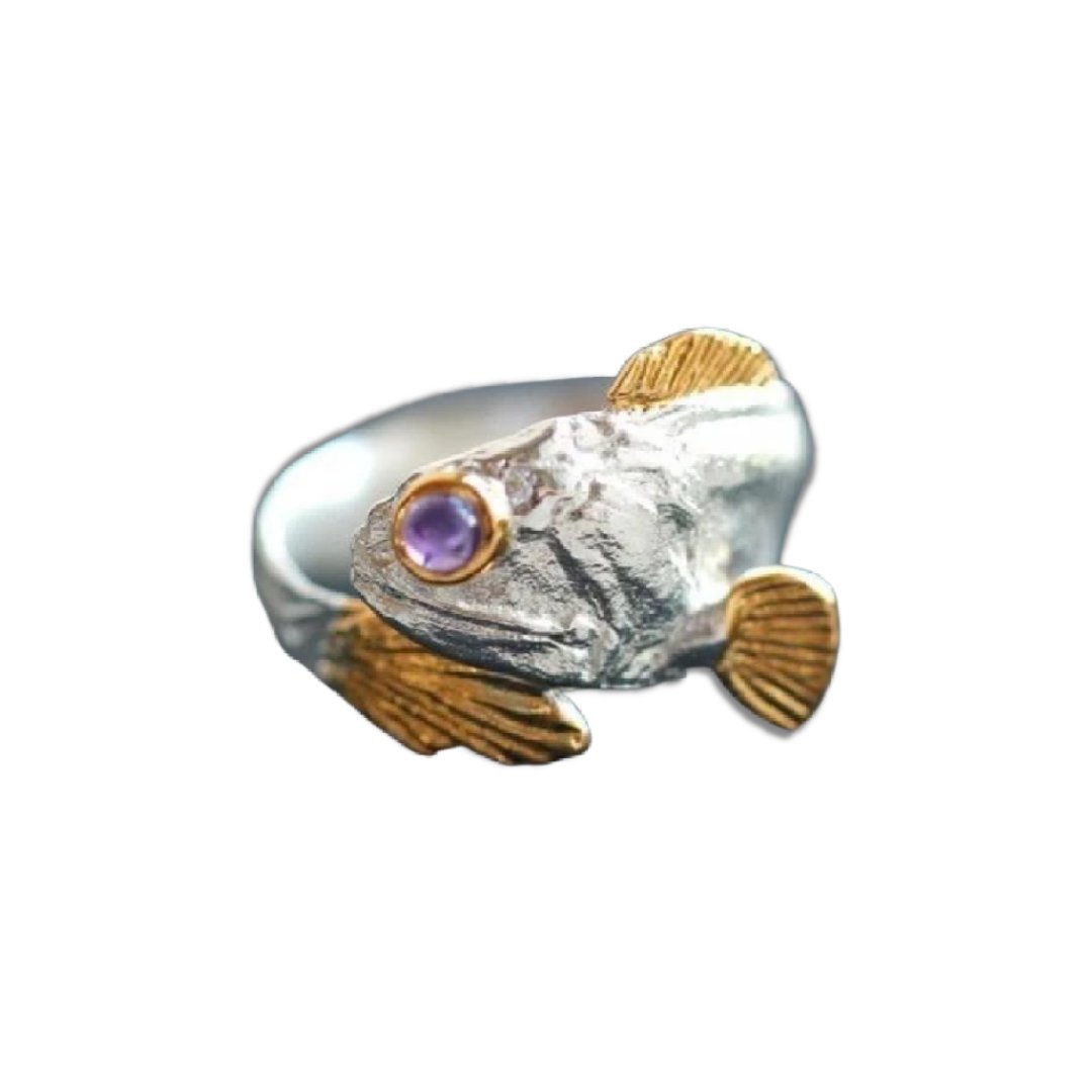 Lucky Purple Eye Fish Ring