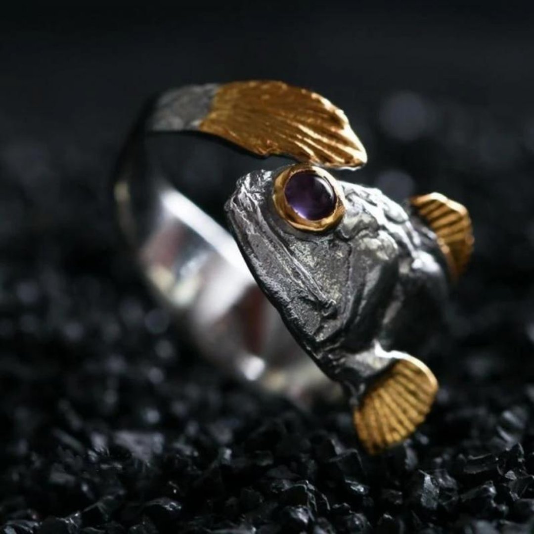 Lucky Purple Eye Fish Ring