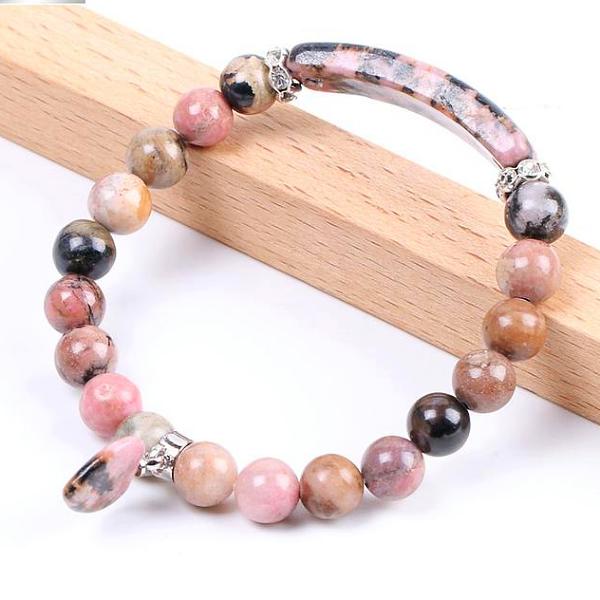 Rhodochrosite Love Heart Healing Bracelet