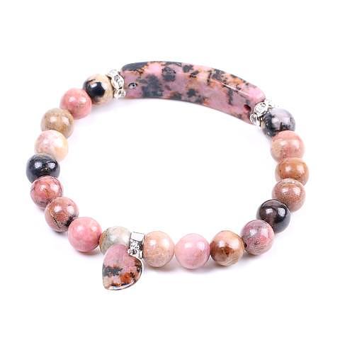 Rhodochrosite Love Heart Healing Bracelet