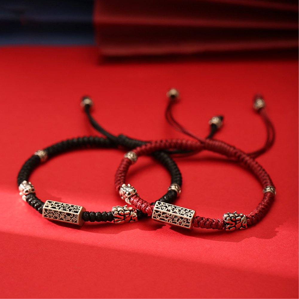 Wealth Pixiu Dragon Knot Mantra Bracelet