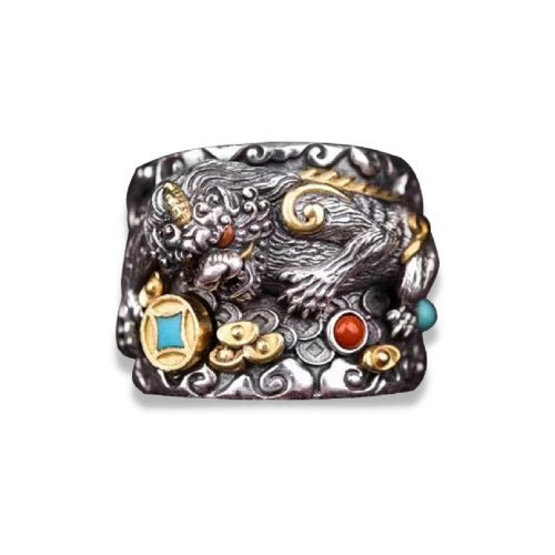 Wealth Pixiu Red Garnet Ring